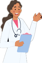 graphic of doctor waving